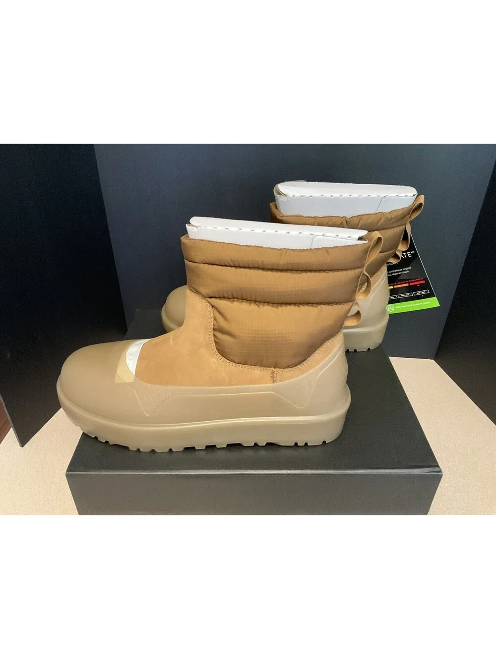 NEW! MENS UGG CLASSIC MINI MOD INSULATED BOOTS W/ SILICONE GUARD GALOSH. SIZE 12